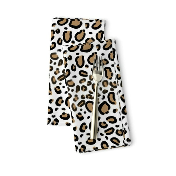 Leopard Animal Red Gold Texture Cat Cotton Dinner Napkins by Roostery Set of 2 Leopard Animal Red Gold Texture Cat Cotton Dinner Napkins by Roostery Set of 2